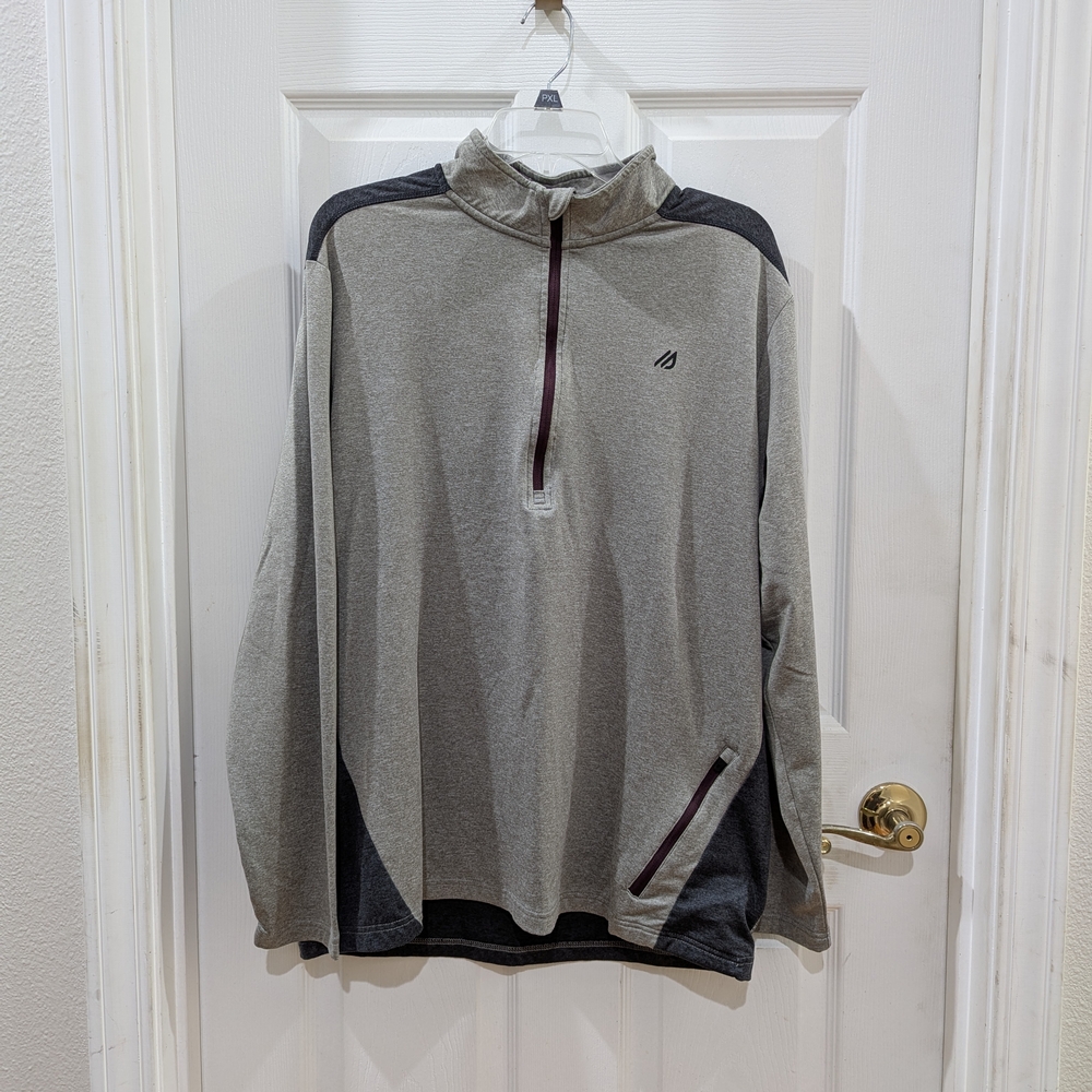 Gray and Black Quarter-Zip Pullover